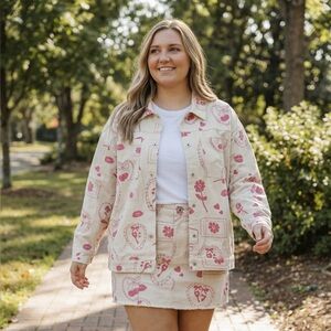 Very J Valentines Galentines Patterned Jacket